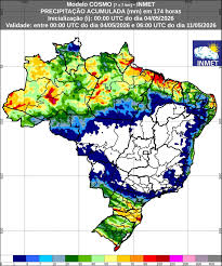 INMET divulga previsão para semana de 04 a 11 de maio de 2026