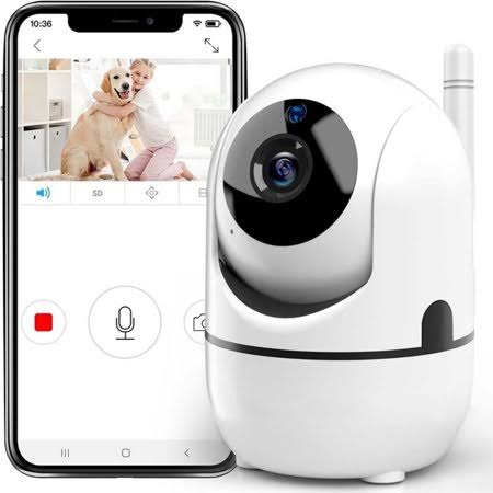 Indoor Pan/Tilt Smart Security Camera, 1080p HD Dog-Camera,2.4GHz with Night Vision,Motion Detection for Baby and Pet Monitor