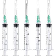 50 Pack 3ml/cc Disposable Luer Lock Lab Syringes with 21Ga ...