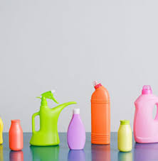 colorful plastic bottles