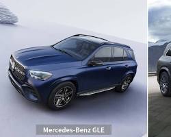 MercedesBenz GLE and GLS side by side comparison front view luxury SUV, buatan AI