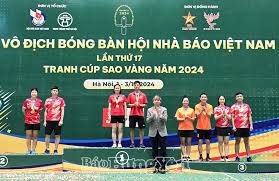 Bế mạc Giải vô địch Bóng bàn Hội Nhà báo Việt Nam lần thứ 17 - tranh Cúp Sao Vàng năm 2024