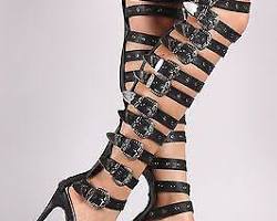 Knee high gladiator boots