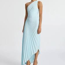 A.L.C. | Dresses | Alc Delfina Matte Pleated Dress Aqua Baby Blue Us 4 | Poshmark