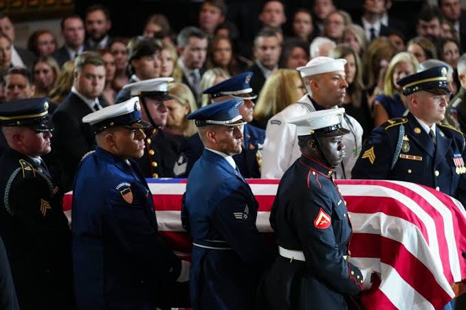 President Trump calls Sen. Lindsey Graham a 'respected statesman' during eulogy at Washington funeral; leaders gather to pay final tributes