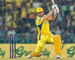 MS Dhoni CSK team celebration IPL match action photo high quality, AI generated