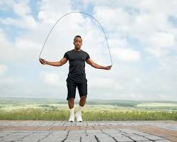 Image of Person jumping rope outdoors