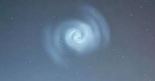 Space X Rocket Blue Spiral Lights Up Yorkshire Skies