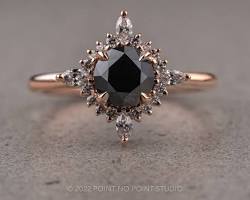 Image of Black diamond vintage setting ring