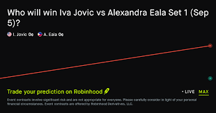 September 5, 2026: Iva Jovic vs Alexandra Eala: Set 1 Winner Tennis Prediction Market