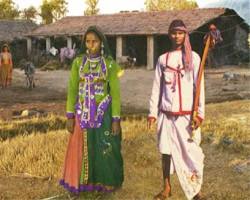 Image of group of Mina tribespeople in traditional attire, Rajasthan