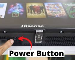 Image of Power button on new Hisense TV models