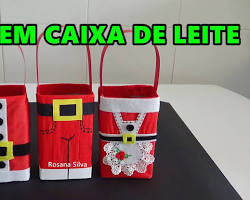 Imagem de Enfeites de Natal com Caixas de Leite