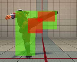 Image of hitbox in a fighting game
