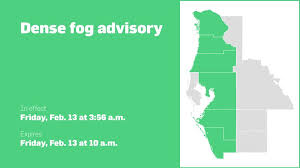 Update: Dense fog advisory active for Central West Florida until Friday morning – visibility down to 1/4 mile