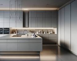 Image of modern kitchen with sleek architecture and stylish interior design