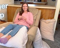 Image of person sleeping in a recliner after shoulder surgery