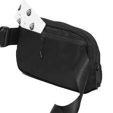 Unisex Nylon Mini Belt Bag, Adjustable Strap, Fashionable Shoulder Crossbody Waist Fanny Pack for Travel (Black) - Walmart Business Supplies