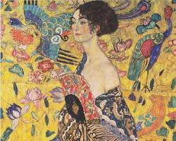 Gambar Gustav Klimt Lady with Fan