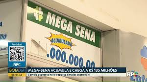 Sorteio da Mega-Sena pode pagar R$ 135 milhões hoje