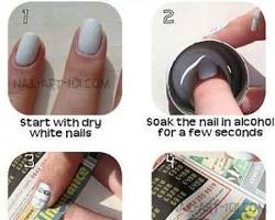 Image of Newspaper Print Nails nail art