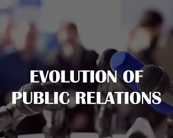 Image of history of public relations marketing evolution Ivy Lee Edward Bernays vintage press conference modern digital PR social media crisis management infographics 21st century corporate communications
