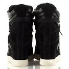 Womens Black High Top Hidden Wedge Trainers Ankle Sneakers