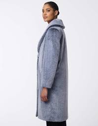 Luxe Plush Faux Fur Coat - Grey - Bernardo