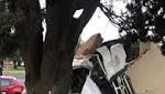 dies bakkie crashes through fence