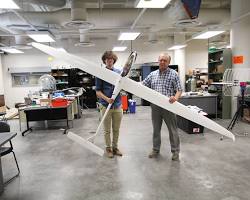 Mars Albatross glider collecting data on the Martian atmosphere