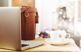 Image result for work at home laptop coffee