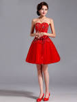 Red Short Bridesmaid Dresses m en
