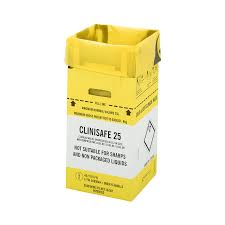 25 Litre Clinisafe Yellow Cardboard Carton x 10 – Medisave UK