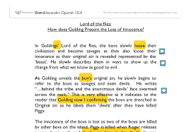 Lord of the flies: How does Golding Present the Loss of Innocence ... via Relatably.com