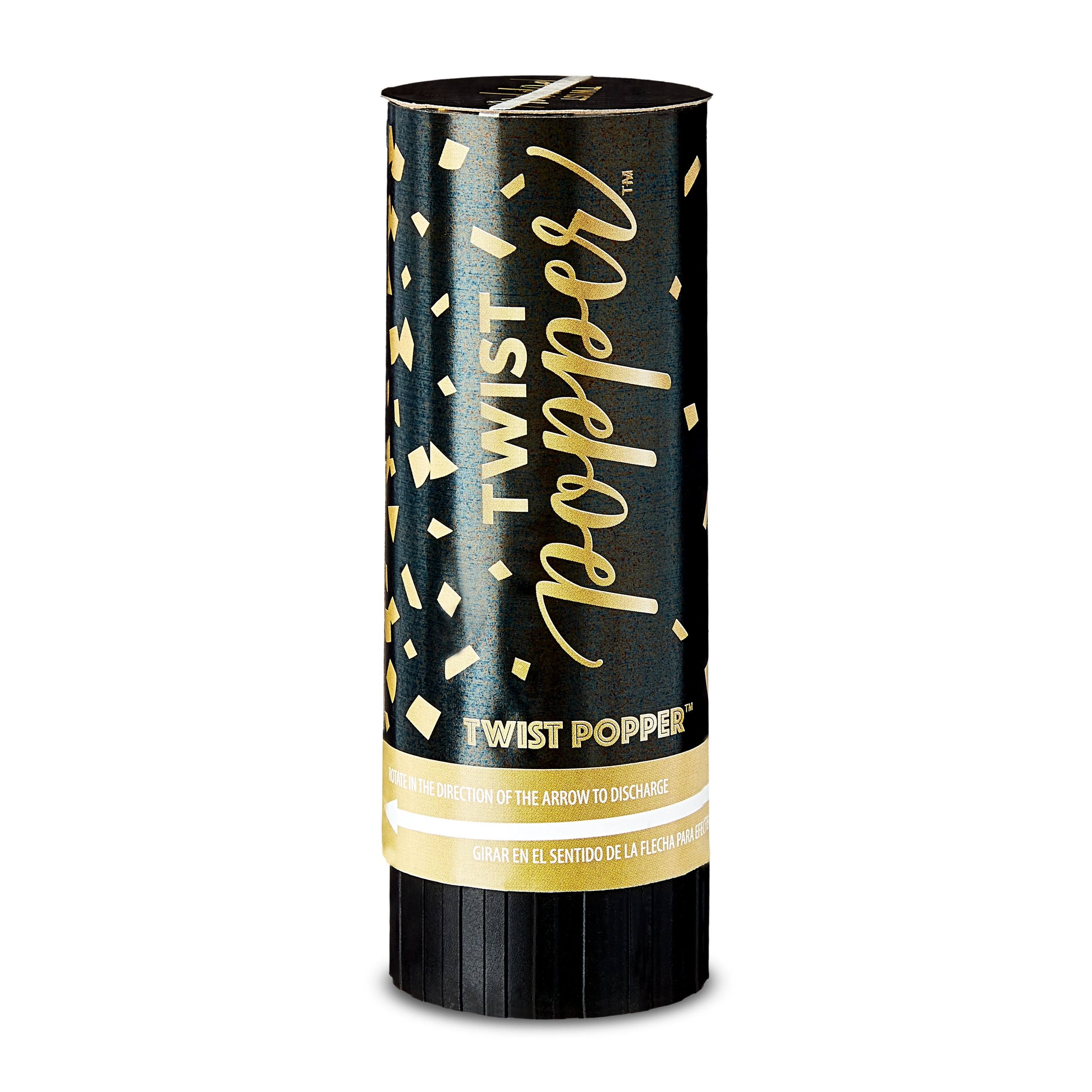 Black/gold Confetti Twist Poppers