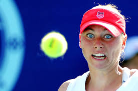 Vera Zvonareva of Russia eyes the ball during her match against Sania Mirza of India at the Pattaya Tennis Open in Pattaya, Thailand, yesterday.Feb 16, 2009 - P19-090216-a2