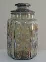 Carnival glass jar with lid