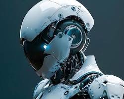 Image of robot or a futuristic humanmachine hybrid