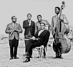 Jazz Improvisers - Dizzy Gillespie and band. May 1965. L-R: James Moody, Kenny Barron, Dizzy Gillespie, Rudy Collins and Chris White. Photo ⓒ Lee Tanner Photo retouching by Jazz Improvisers | Facebook
