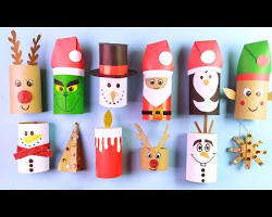 Imagem de Enfeites de Natal com Rolos de Papel Higiênico