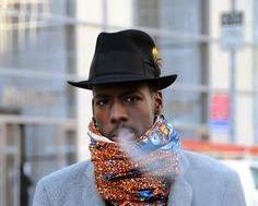 Image of man wearing a stylish scarf