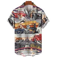 Vintage männliche Auto Mädchen Hawaii Overs ize Kurzarm Shirt Straße Luxus Tops Sommer Kostüme 3D-Druck Männer Kleidung - AliExpress на сайте AliExpress
