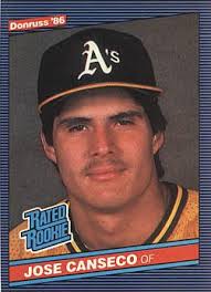 Above is one of Jose Canseco&#39;s most valuable Rookie Cards, featuring the famous &quot;Rated Rookie&quot; designation from Donruss Baseball. - cansecodon