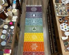 60x200cm 100% katoenen yogamat met 7 chakra's