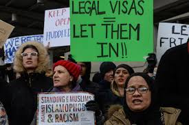 Image result for Protest immigration executive order of TRump Pictures