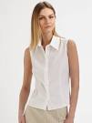 Sleeveless white blouse