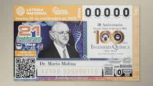 Conmemora la Lotería Nacional el legado de Mario Molina