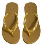 Gold flip flops