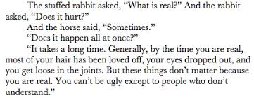 sallysbutter: The Velveteen Rabbit as quoted in... | via Relatably.com