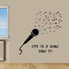 Microphone Wall Decals Music Wall Quotes Life Is A Song Sing It ... via Relatably.com